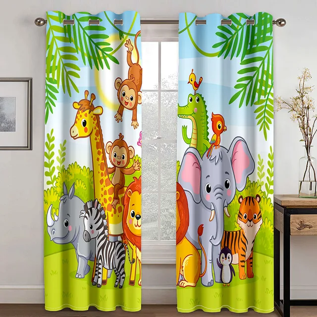 사파리 동물 만화 정글 숲 창문 블라인드는 다양한 공간에서 홈 장식으로 사용되며 할인된 가격으로 제공됩니다.