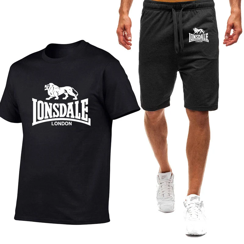 

Summer New Lonsdale Printing Men's High Quality Nine Color Short-sleeved T-shirt Simple Casual Trendy Casual Movement Man Suit