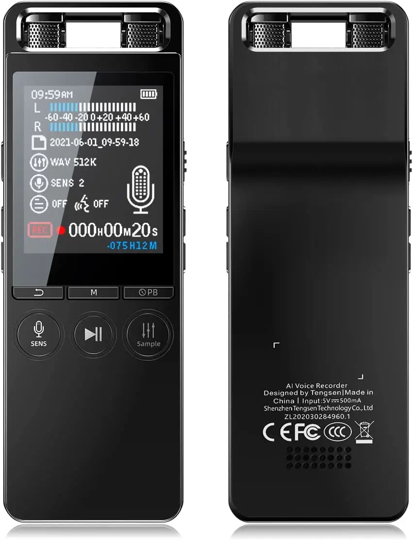 

Professional Digital Audio Voice Recorder 32G Long Distance Audio Recording MP3 Player Noise Reduction WAV Record Support TFCard