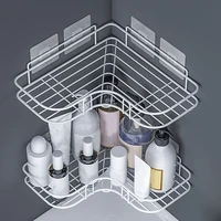 Étagère triangulaire pour salle de bain, pas de perçage requis, étagère de rangement murale pour cuisine 4