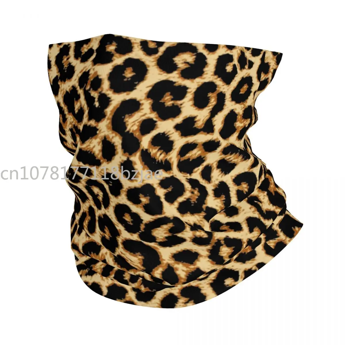 

Leopard Fur Skin Texture Neck Gaiter Men Women UV Face Shield Winter Tropical Wild Animal Bandana Scarf for Cycling