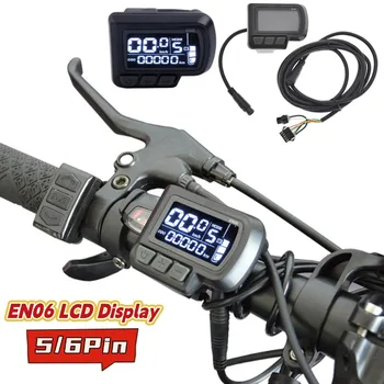 E-bike EN06 Display LCD Pannello di controllo 24V 36V 48V Display LCD 5/6Pin ABS Nero Componenti Pannello di controllo Accessori per biciclette