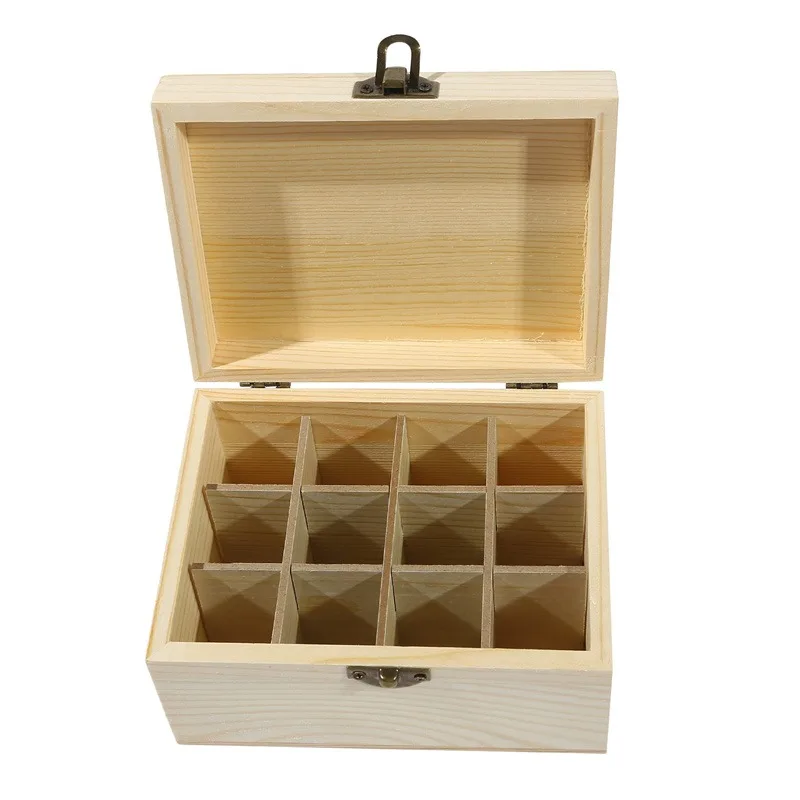 Caja de almacenamiento de madera para aceites esenciales, organizador de transporte con 12/25 ranuras, botellas de aceites esenciales, contenedor de aromaterapia, caja de almacenamiento