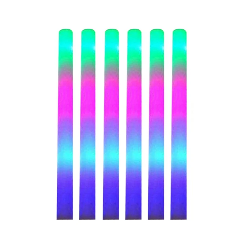 

6Pcs LED Foam Sticks LED Foam Sticks Glow Batons With 3 Modes Flashing Effect For Party,Concert And Event