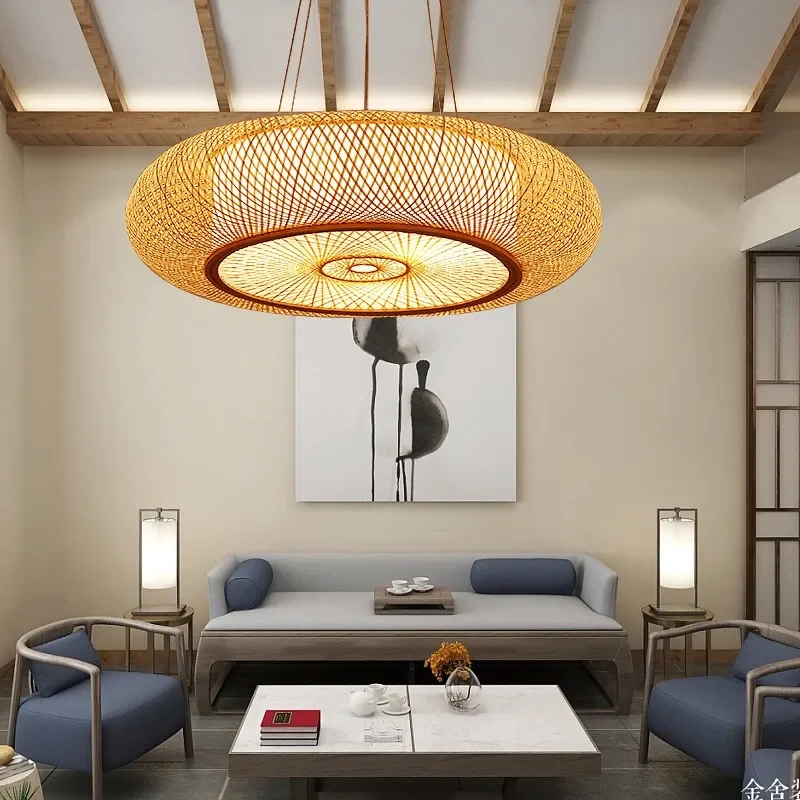 

Modern Bamboo Led Pendant Lights for Living Room Chinese Style Hanging Light Cover Bedroom Pendant Lamps Kitchen Home Decor