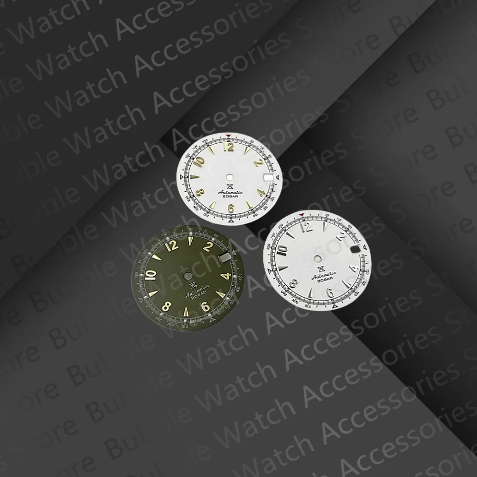 Mod 28.5Mm Quadrante Vintage Bianco Verde Con Luce Verde Adatta Per Orologio Con Movimento Seiko Nh35A/4 R35
