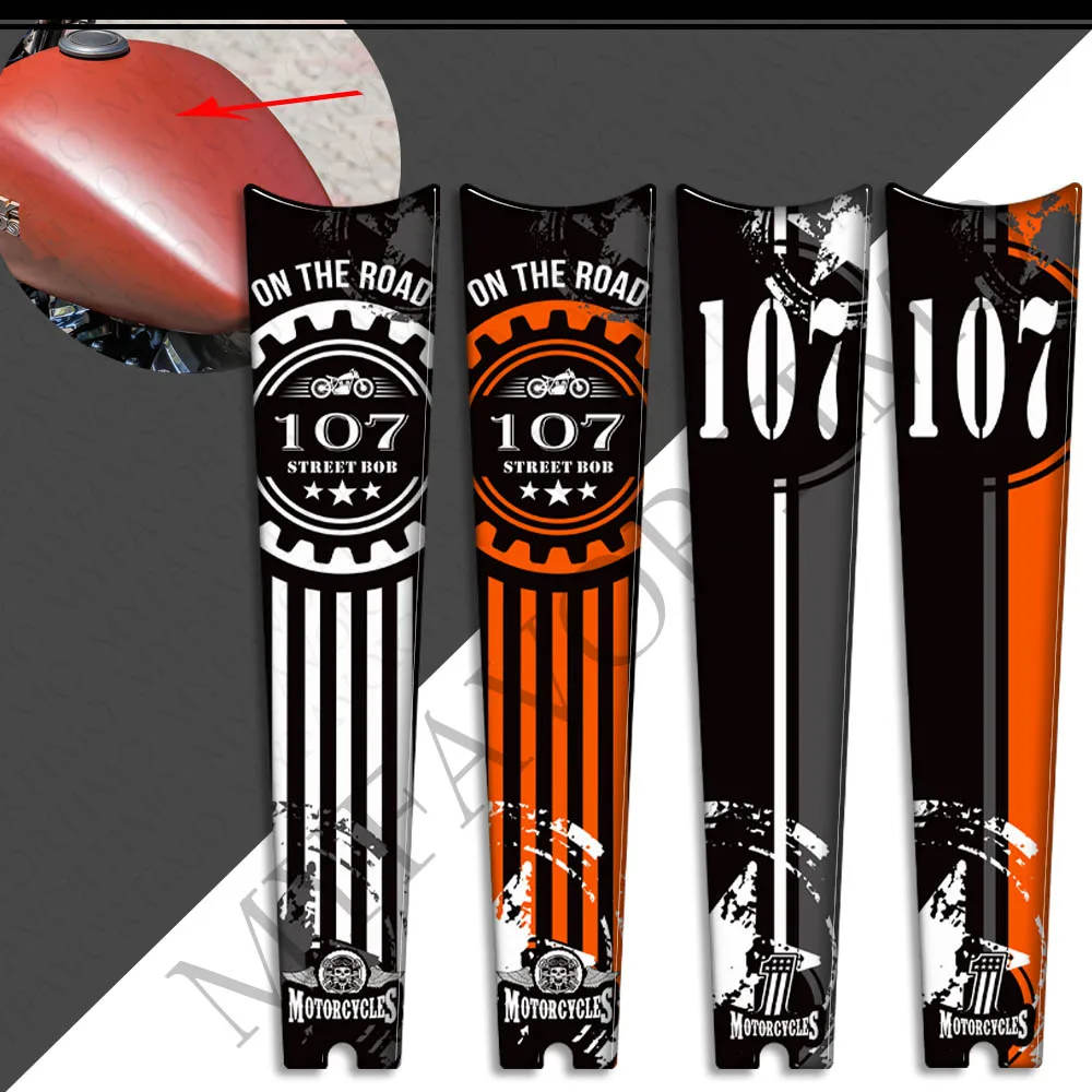 For Harley Davidson Street Bob FXBB 107 M8 Stickers Anti-slip Motorcycle Decals Protector Tank Knee Pad Side Gas Fuel Oil Kit