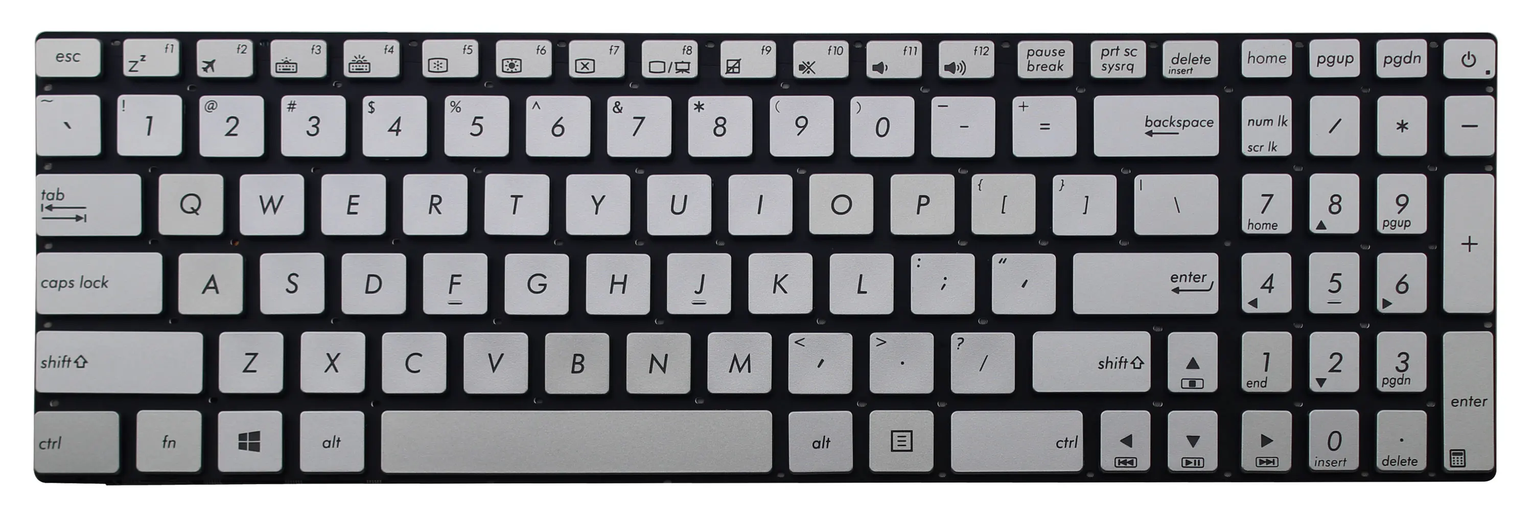 Новая Серебристая английская клавиатура с подсветкой LARHON для ASUS G551 G551JK G551JM G551JW