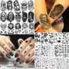 60 Sheets Ferocious Lion Tiger Temporary Tattoos For Men Women Arm Neck Devil Skull Tattoo Black Wolf Dragon Tatoo Small Desgin 2
