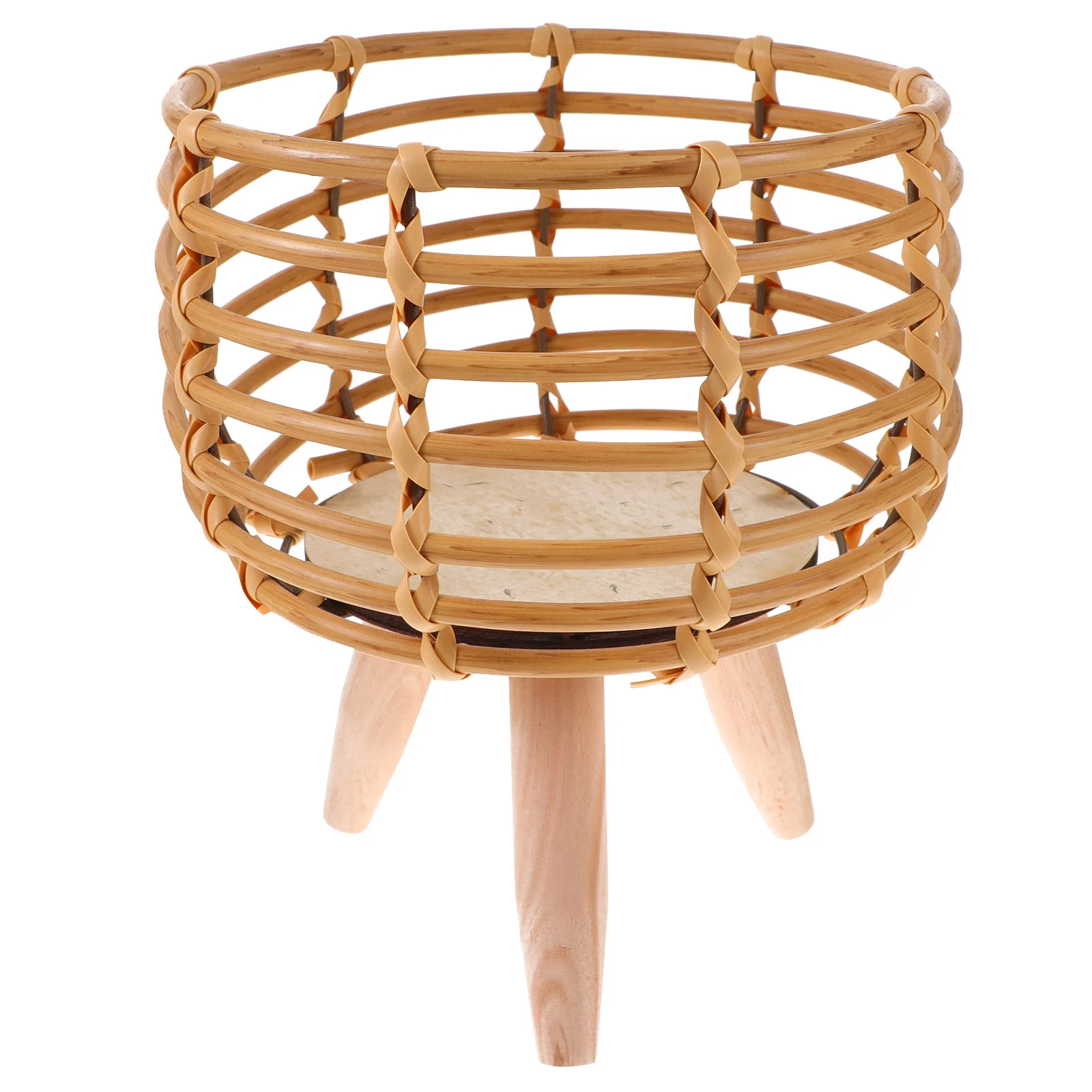 

Plant Pot Rack Planting Wood Planter Basket Flower Holder Display Stand for Home on Standing Legs Household Indoor Plants