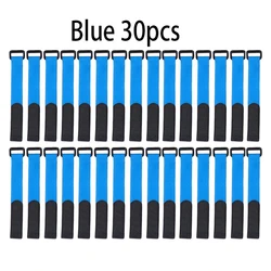 Fishing Rod Strap Holder Belt with Hook and Loop Fastener (Blue 30pcs)