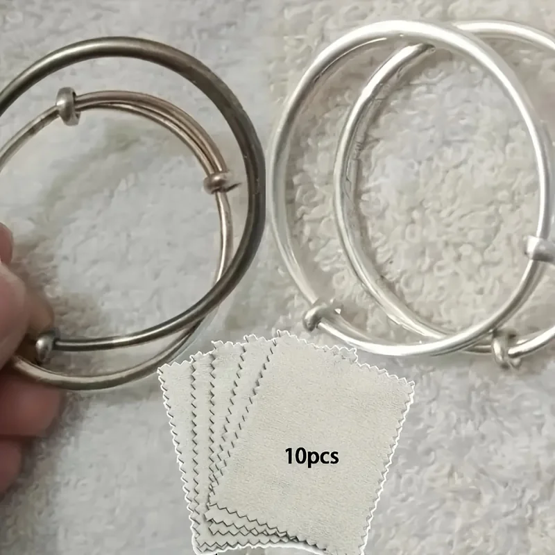 40pcs 8x6cm 실버 폴리쉬 클리너 와이프 천 실버 금속 보석 도구 용품 청소 연마 천