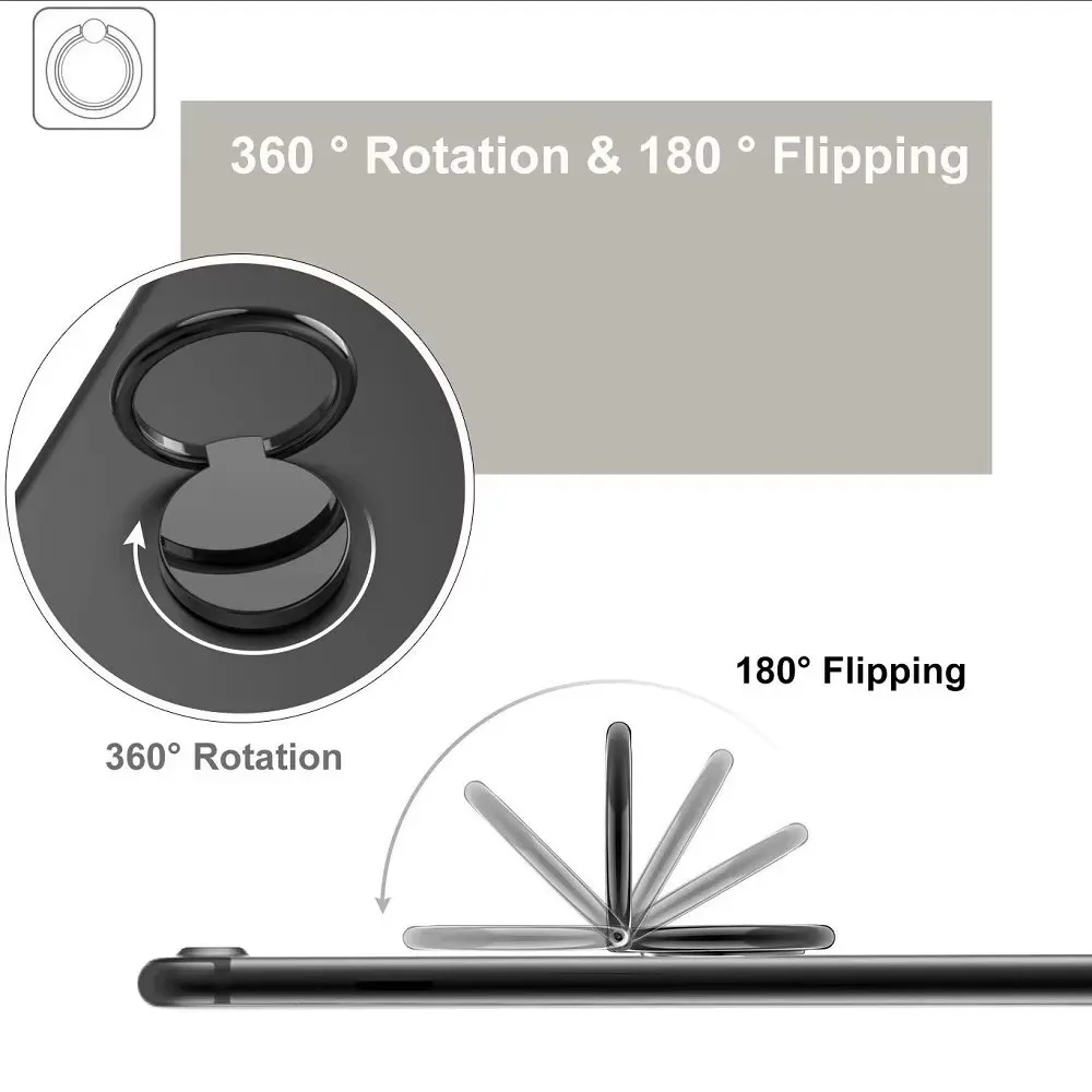 Sleek Metal Universal Phone Ring Stand and Holder