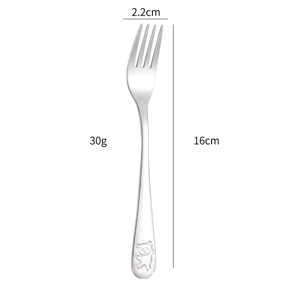 Stainless Steel Child Safety Cutlery Bear Children Spoon and Fork Set Toddler Utensils Metal Cutlery Set