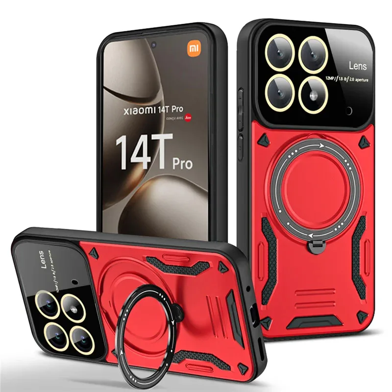 Luxury Armor Magnetic Ring Stand Back Cover with Magsafe Wireless Charging Compatibility