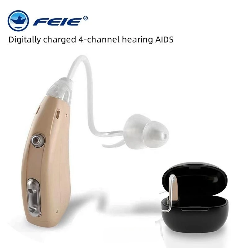 

USB Portable Rechargeable Hearing Aid With Charger Sound Voice Amplifier Behind The Ear Deaf Elderly Audifonos Hearing Loss Aids