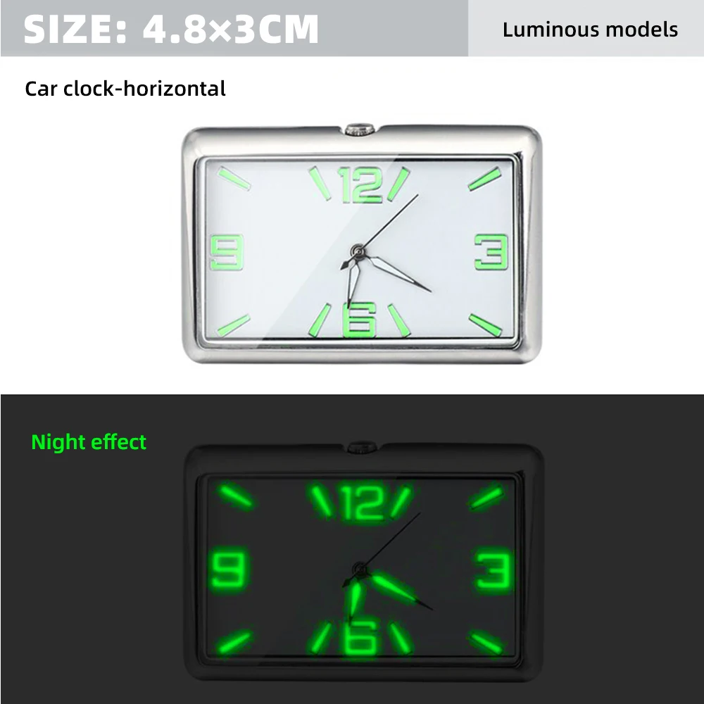 Car Clock Automobile Internal Stick-On Mini Digital Fashion Watch Auto Quartz Clock Watch Car Ornaments Accessories Car Clock