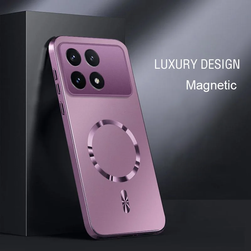 AG Magnetic Matte Silicone Wireless Charging Shockproof Case with Hard PC Bumper