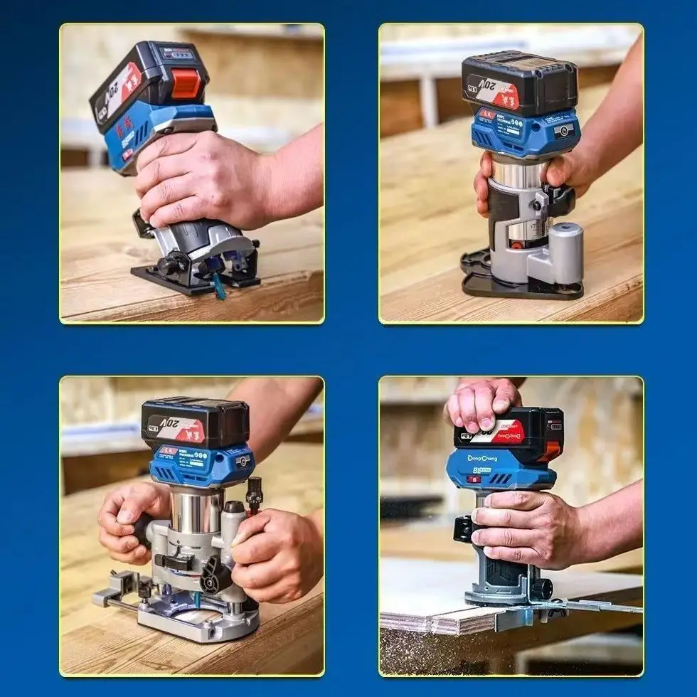 Dongcheng 20V brushless electric trimming DCMP6 portable domestic woodworking engraving open hole trimming engraving constant