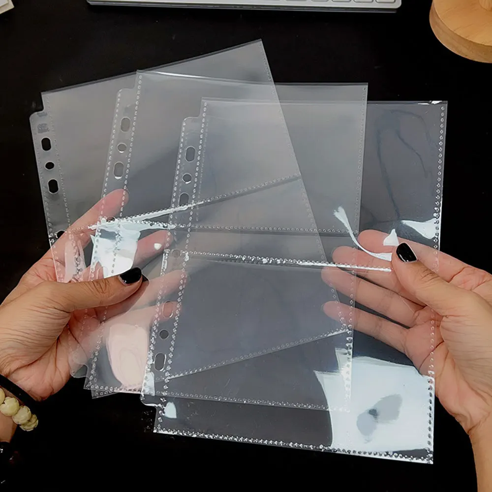 A5 3 Ring Binder Transparent Cover Photo Album PP inner Page Sleeves DIY  Photocard Collect Book for 3 4 5 6 7 8 Inch Cards