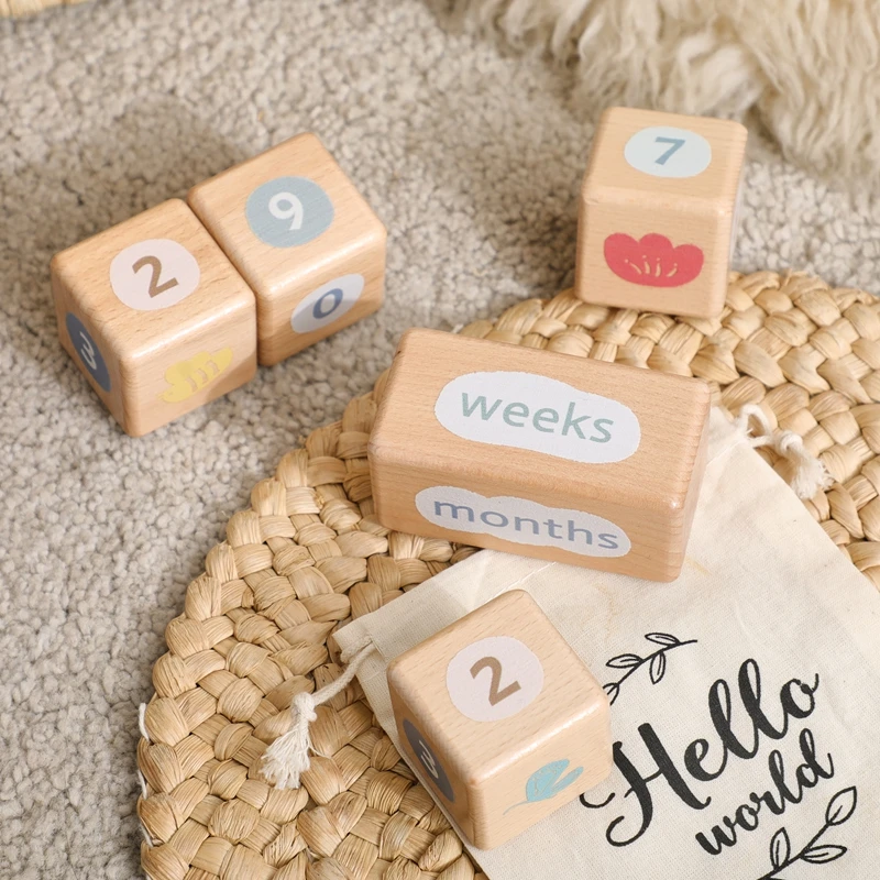Baby Monatliche Meilenstein Block Set Baby Alter Meilenstein Zeichen Holz Baby Foto Prop Set Neugeborenen Foto Memorial Zubehör – Detail 24