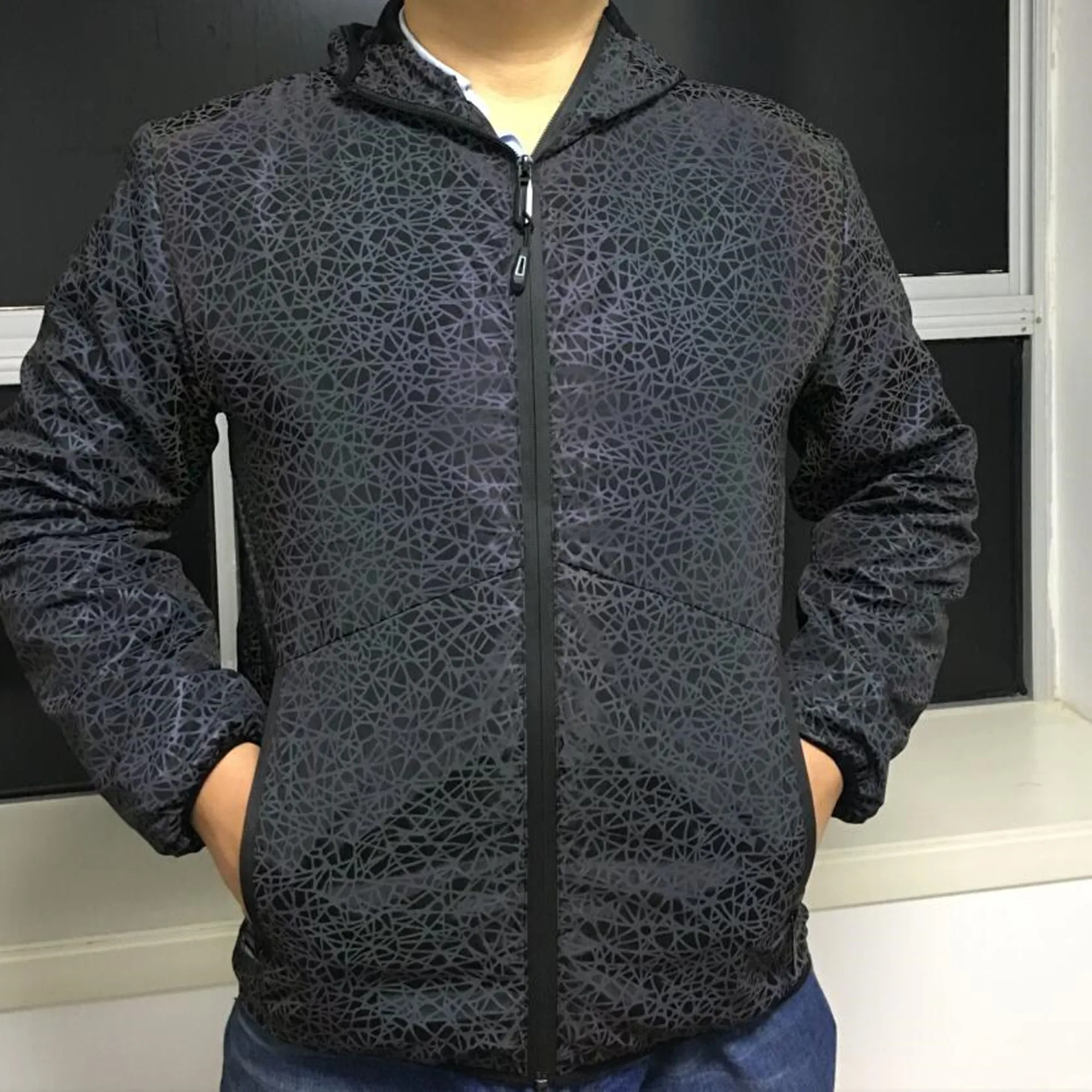 Holographic Reflective Hooded Windbreaker Jacket 3
