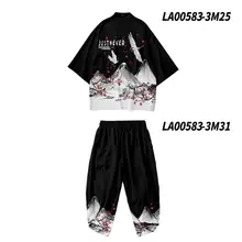 

Lounge Print Crane Men Robe Sets Casual Summer 3/4 Sleeve Tao Robe Pant Pajamas Suit Sleepwear Chinese Style Underwear Home Wear