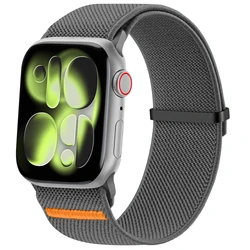 Elastic Nylon Loop Strap Bracelet for 42 44 45 49-46mm (Deep Gray)