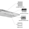 Tieasy 30 inch 230 CFM Under Cabinet Mount Stainless Steel with Carbon Filter LED Lights Kitchen Range Hood USGF2375CF 2