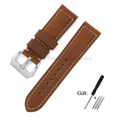 Premium Genuine Leather Watch Band - High Quality Cowhide Crazy Horse Strap for Men, Sport Bracelet Watchband, Available in Various Sizes (Dark Brown)