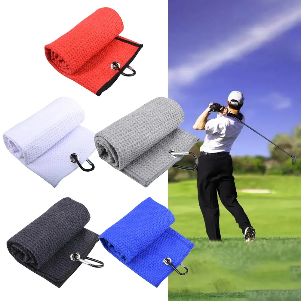 40x60CM Golf Towel With Hook Folded Microfiber Golf Towel 40*60cm