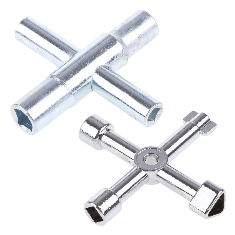 94PDSillcockKeyPlatedSteelWaterKeyswith4WayUtilityGasMeter