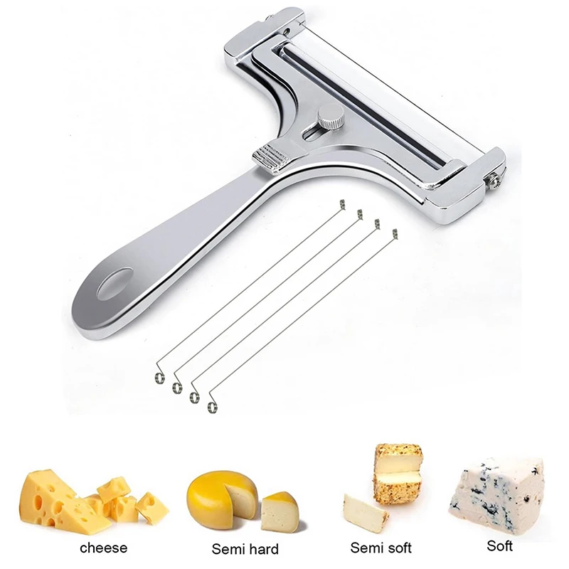 Cheese Slicer Adjustable Thickness Heavy Cheese Cutters With Wires For Soft Semi-Hard Butter