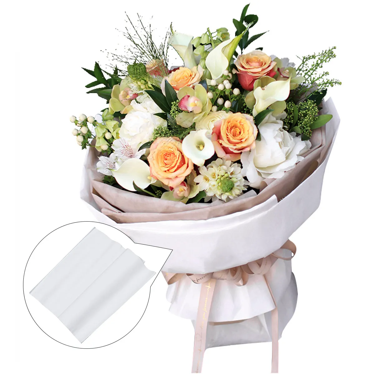 20개입 단색 크라프트 선물 포장지 세트 (꽃, 책, 미술 작품, 웨딩 샤워, 축하, 휴일, DIY 공예 접기용)