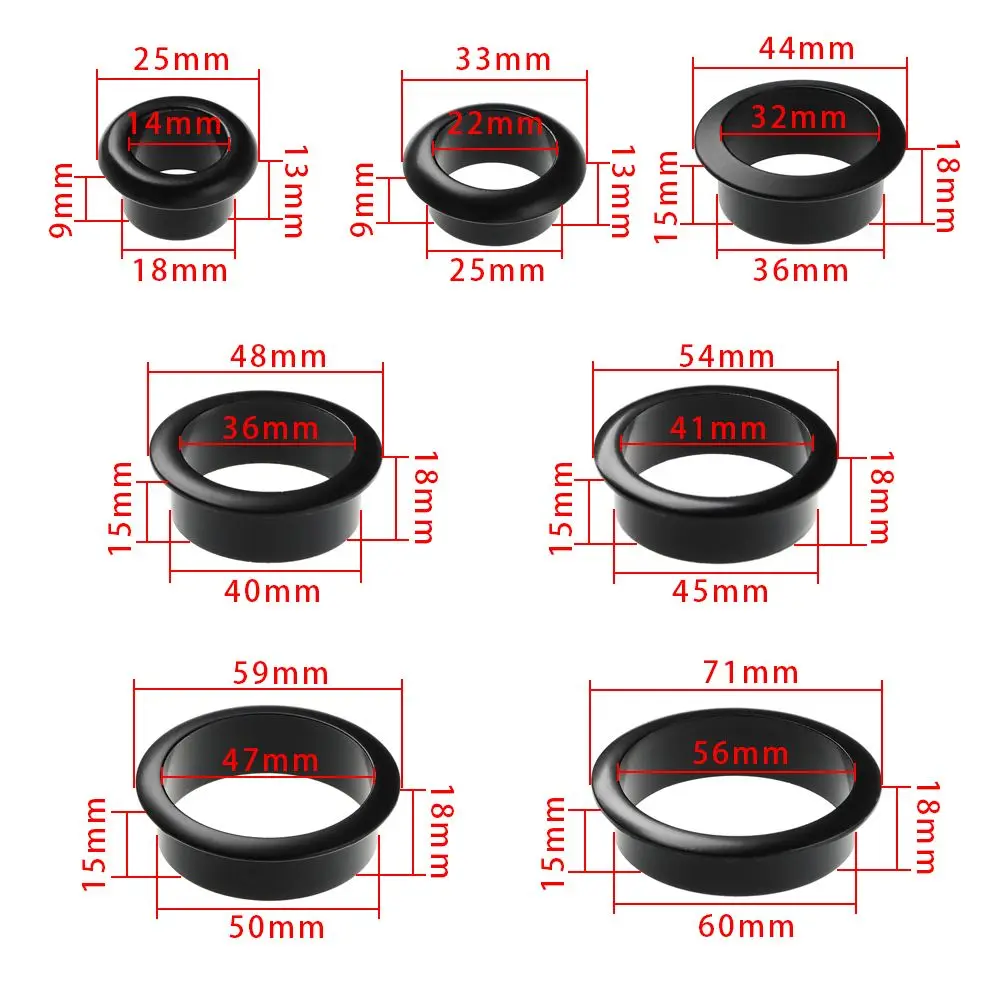 Zinc Alloy Computer Desk Cable Grommets Wire Hole Cover Cabinet Vent Hole Decor Plug Cable Outlet Port Furniture Hardware