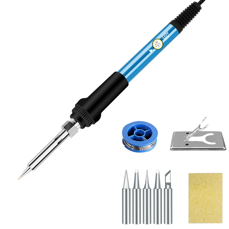 ac 225 arc welder New Adjustable Temperature Electric Soldering Iron Kit 220V 110V 60W Rework Station Heat Pencil Tips Welding Solder Repair Tools best soldering iron Welding Equipment