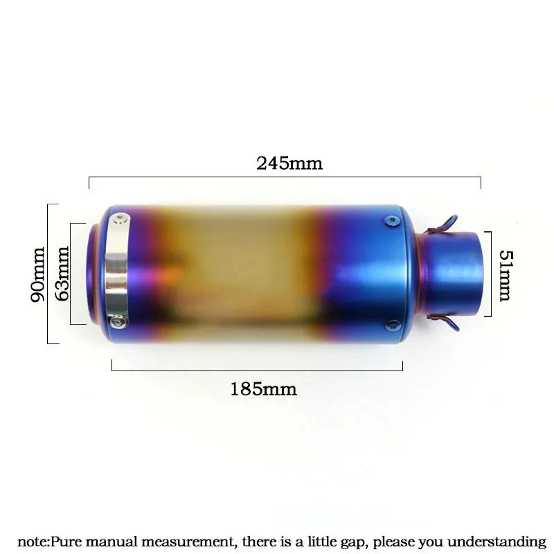 Motorcycle Exhaust 51/60mm Stainless Steel Project Carbon Fiber with DB Killer for z900 R3 R25 MT07 MT09 R1 Z400 Z650