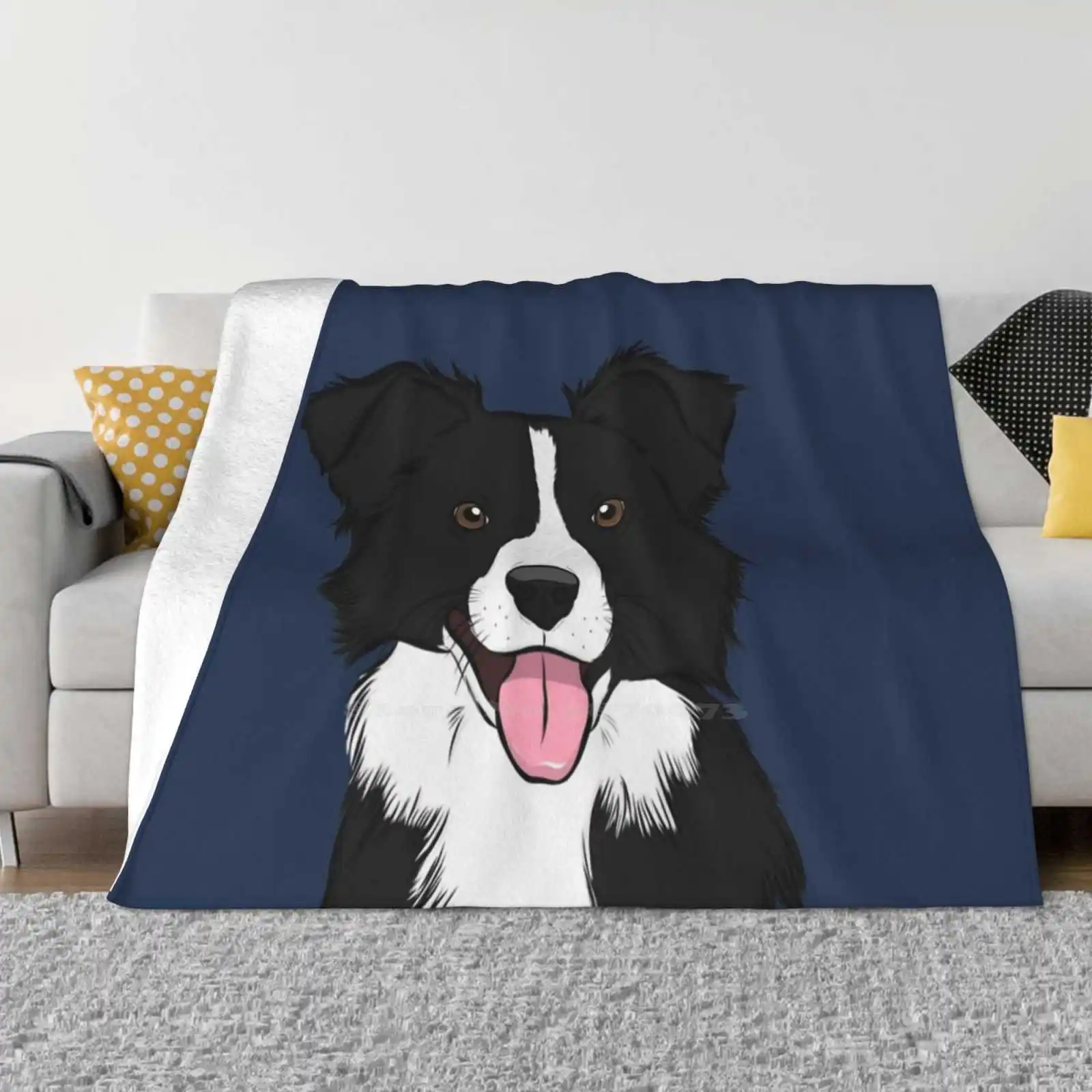 

Новое поступление модное удобное теплое фланелевое одеяло Border Collie щенки Щенка Черно-белые собаки Мультяшные