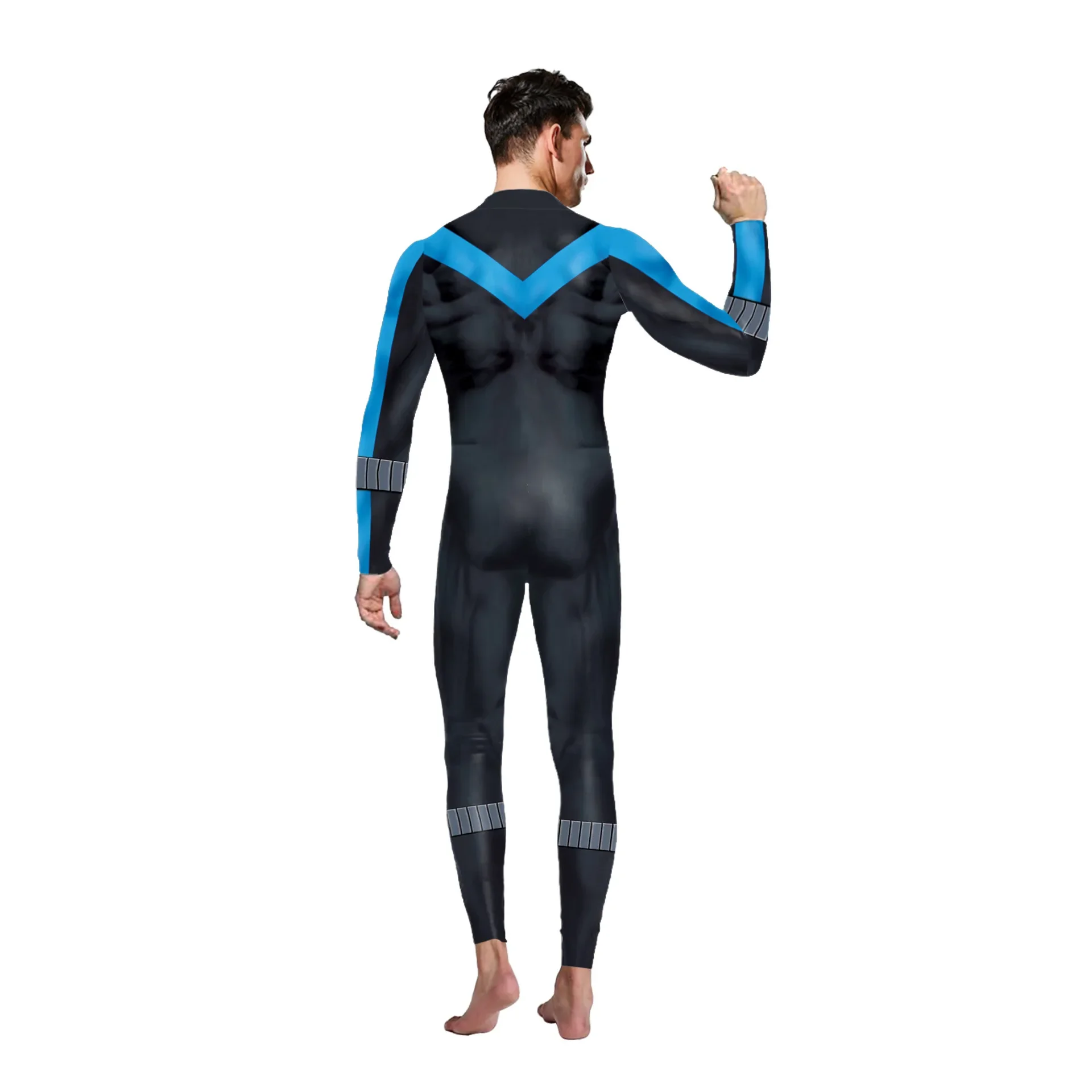 Superheld Nightwing Mannen Cosplay Zentai Bodysuit Dick Grayson Jumpsuit Kostuum  Halloween Party Cosplay Catsuit Spandex - AliExpress, image size:1920x1920