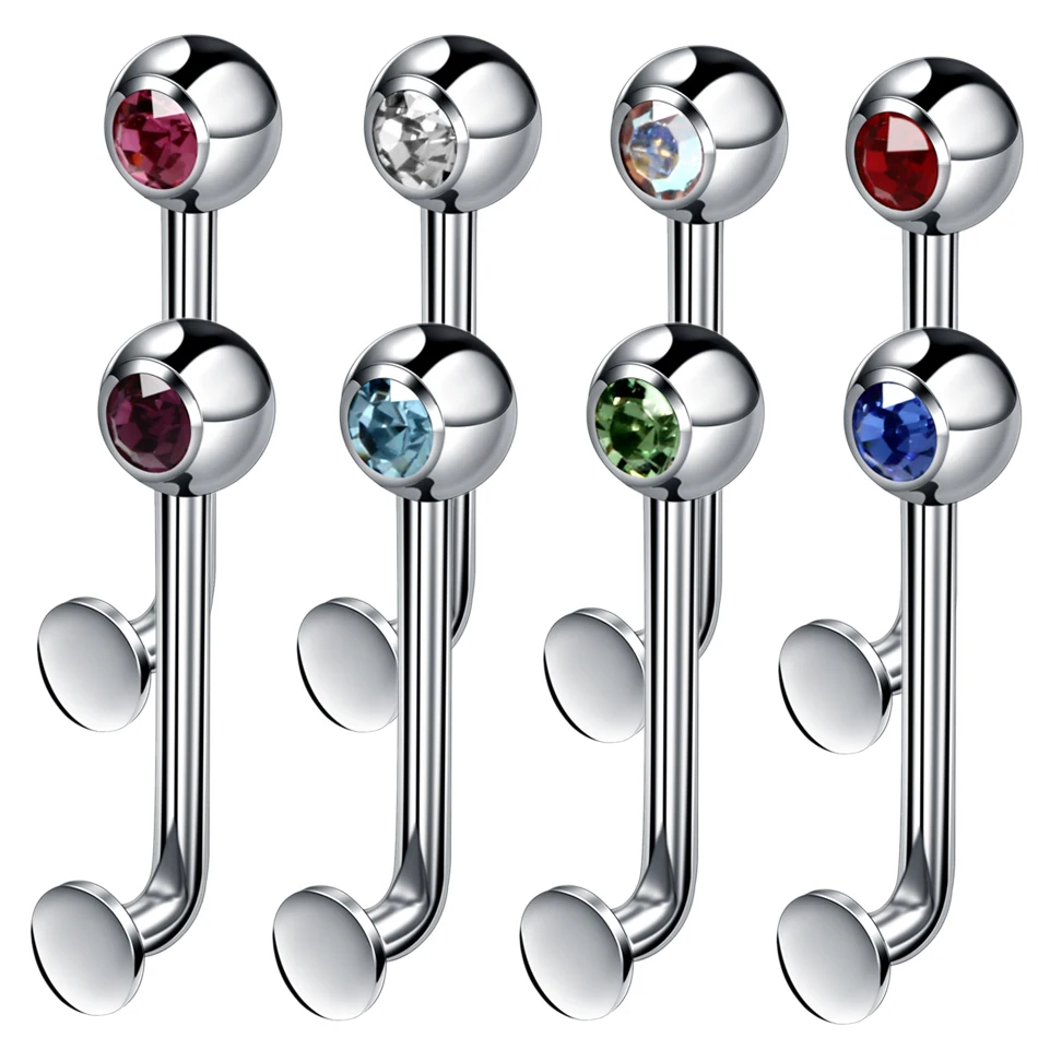 Titanium Christina Vertical Hood Piercings Flower Lip Rings Opal Sexy Vagina Genital Piercing VCH Eyebrow Piercings Jewelry 1PC piercing jewelry body piercing earrings ear piercing jewelry body piercing jewelry body jewelry