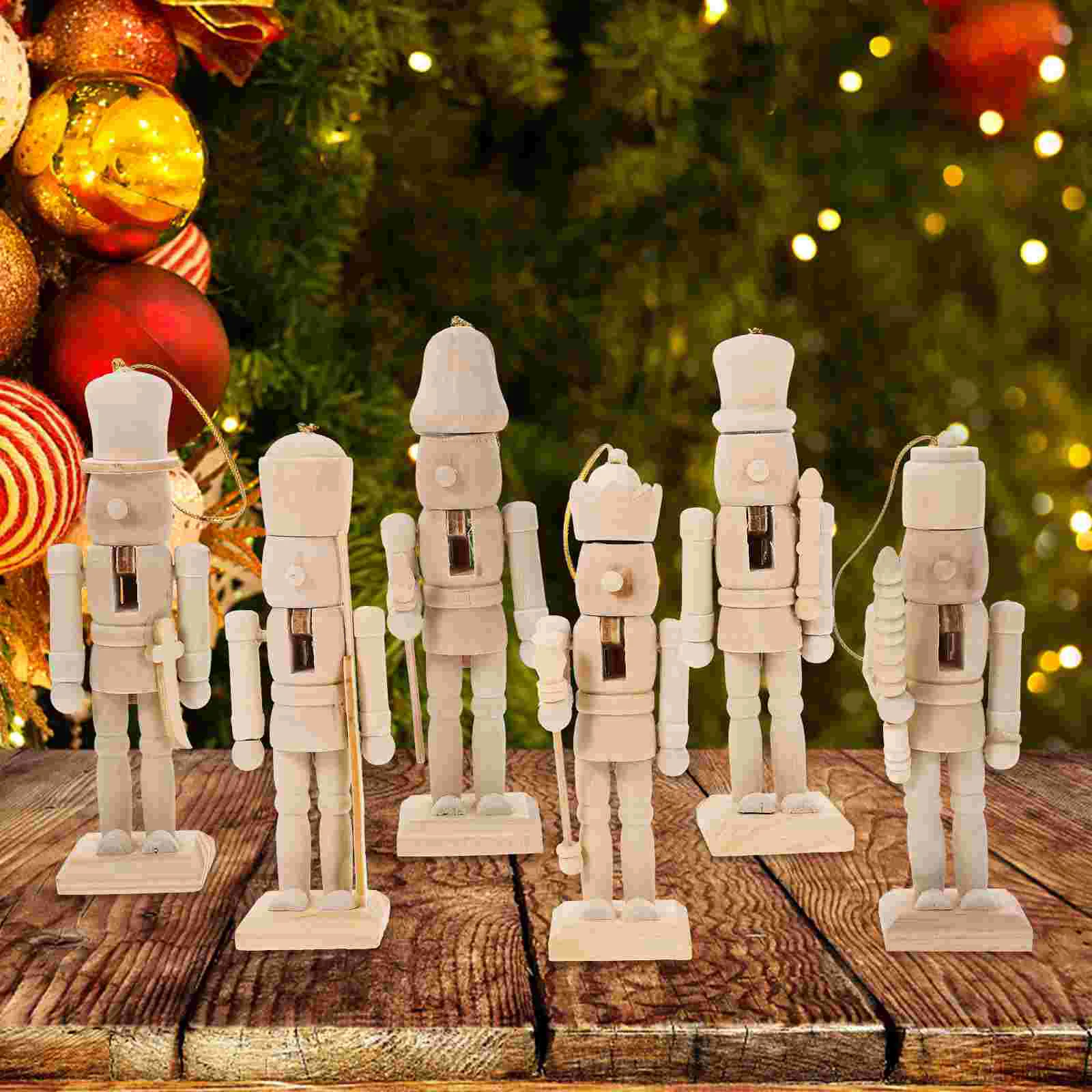 

Christmas Wooden Unfinished Nutcracker Figurine DIY Blank Unpainted Nutcracker Puppet