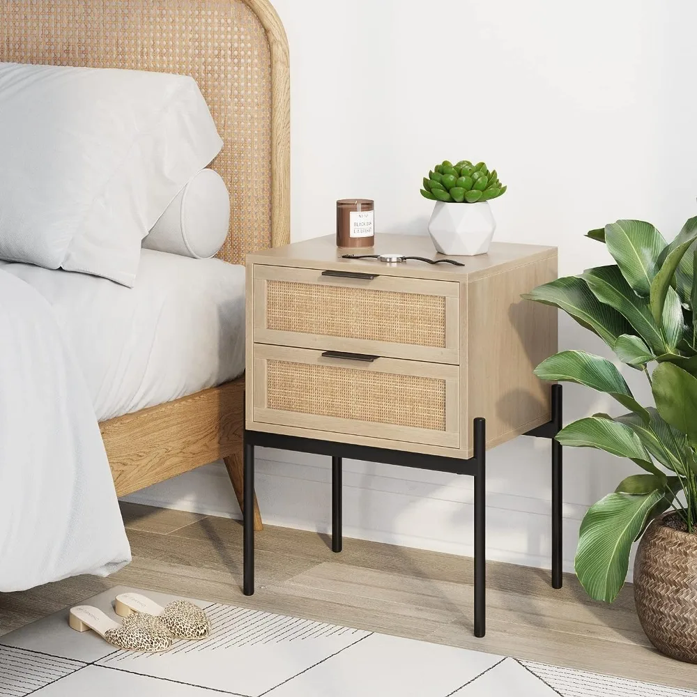 

2023 Nightstand, Accent Bedside End Side Table with Storage Drawer, and Mid-Century Modern Legs for Living Room or Bedroom