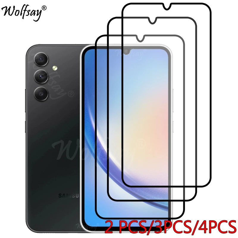 

Full Cover Screen Protector For Samsung Galaxy A34 5G Tempered Glass For Samsung A34 5G Glass For Samsung A34 A54 A24 A14 A04