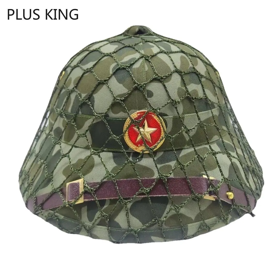 

New Upgrade Version Retro Camouflage Vietnam Helmet Vietcong Military Hat Tactical Jungle Army Cap Outdoor CS Cosplay Equipment