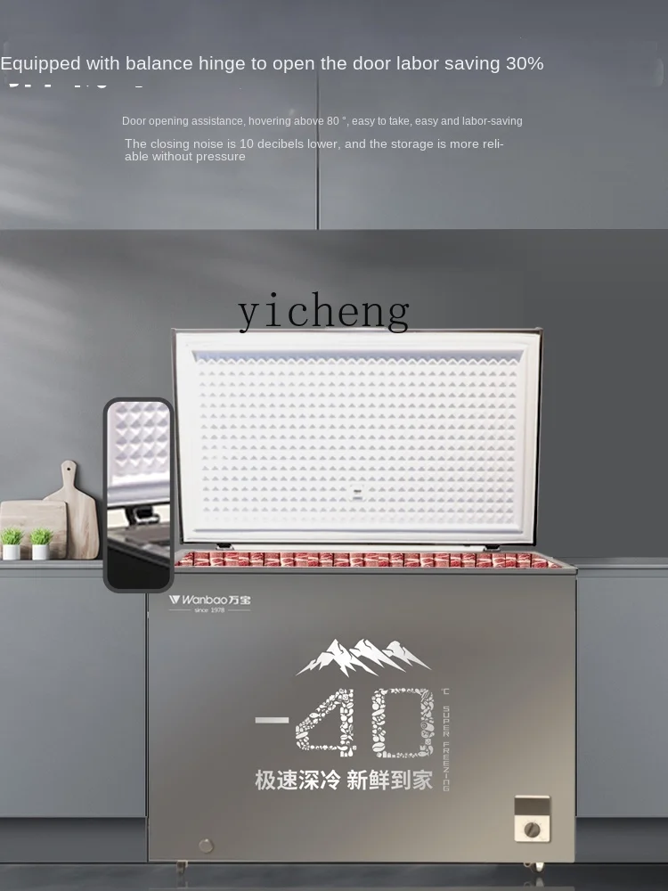 Tqh Freezer First-Class Energy Efficiency Variable Temperature Freezer Less Frost Antibacterial Liner minus 40 Degrees