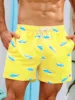 Summer Vacation Mens Shark Printed Drawstring Beach Shorts Men's Swim Trunks 3D Print Breathable Short Streetwear Polyster 4