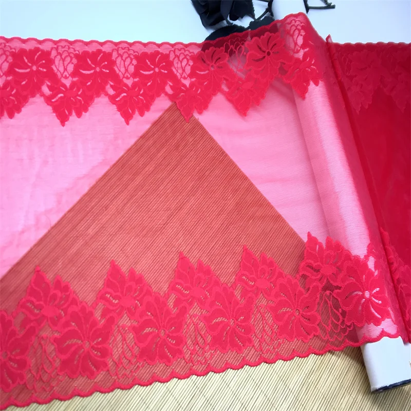 (2Meters/Lot) Elastic Lace Trim 20.5cm Lace Fabric Hand Made Sewing Craft DIY Triming For Clothing Accessories