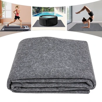 Grey, 74'' x 99 '' Hot Tub Mat, Above-Ground Pool Protector Mat, Anti-Slip & Waterproof Backing, as Yoga Mat, Treadmill Mat 2