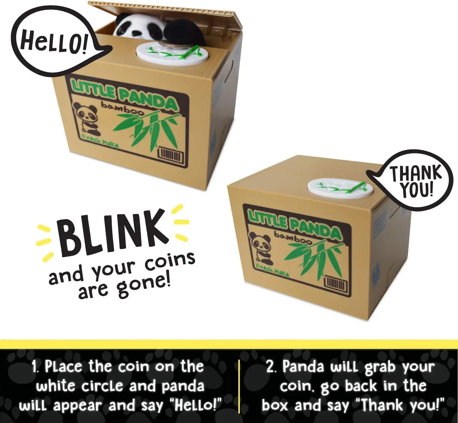 Electronic Piggy Bank Deposit Saving Money Box Automated Panda Coin Bank Creative Dog Saving Pot For Children Christmas Gifts