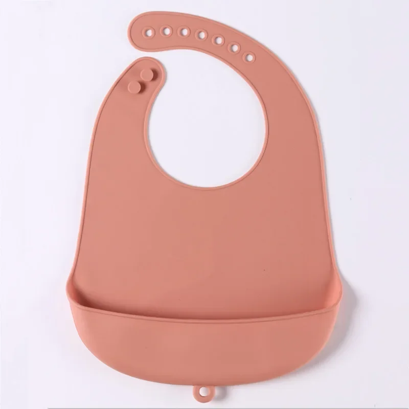 1Pcs 새로운 점심 앞치마  실리콘 Bibs  어린이 소녀 소년 방수 타액 고체 먹이 Bib  실리콘 Bib 앞치마